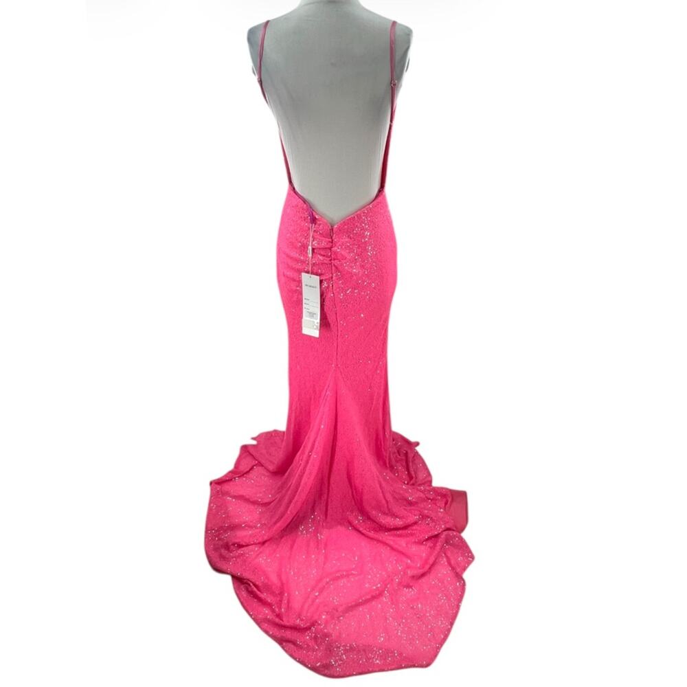 Portia & Scarlett hot pink sequin gown sz 4 - Picture 3 of 10